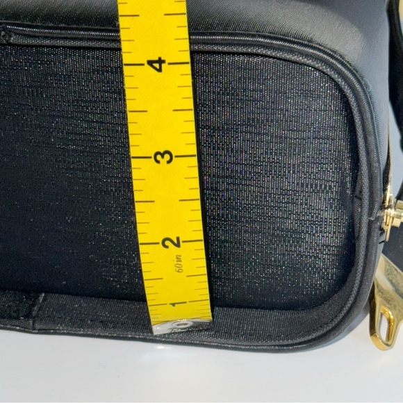 Vintage Sanremo Black Structured Handbag Adjustable Strap Academia Grannycore - Picture 15 of 16